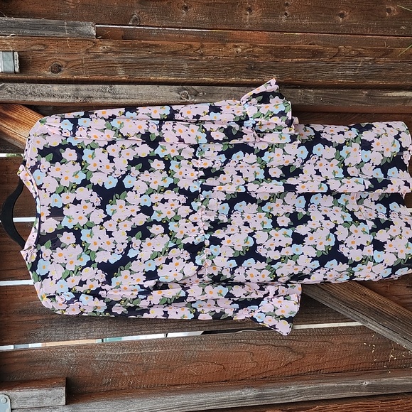 New J Crew Mercantile Long Sleeve Navy & Blush Pink Floral Dress, NWT LP - Picture 7 of 11